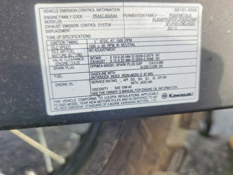2023 Kawasaki VIN ML5KLEH15PDA17743 COPART salvage auction — SIDE, CT - CERT OF TITLE-SALVAGE, sold $1,050 on 2026-07-16 (photo 9)