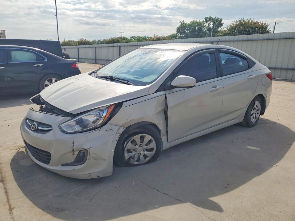 2016 Hyundai Accent VIN KMHCT4AE6GU120812 COPART salvage auction — FRONT END, Tx - Salvage Vehicle Title, sold $775 on 2026-07-27 (photo 1)