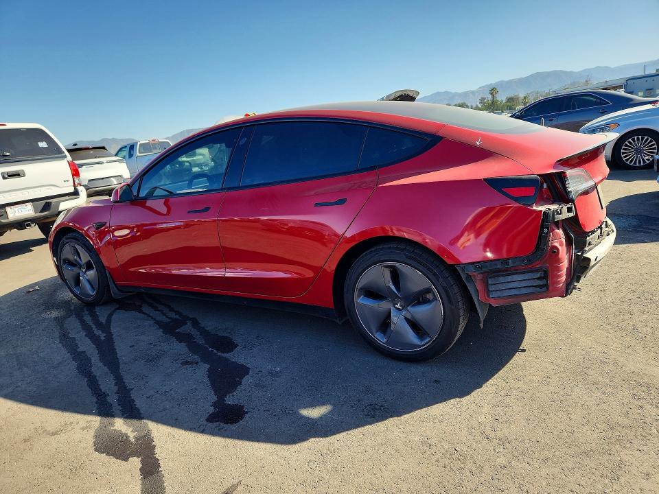 2021 Tesla Model 3 VIN 5YJ3E1EB7MF875470 COPART salvage auction — REAR END, Ca - Salvage Certificate, sold $3,800 on 2026-07-22 (photo 2)