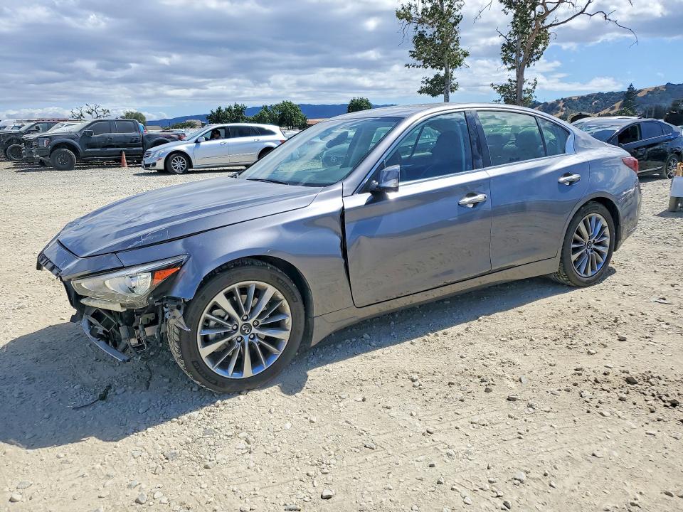 2022 Infiniti Q50 VIN JN1EV7BP6NM310201 COPART salvage auction — FRONT END, Ca - Salvage Certificate, sold $5,700 on 2026-07-14 (photo 1)