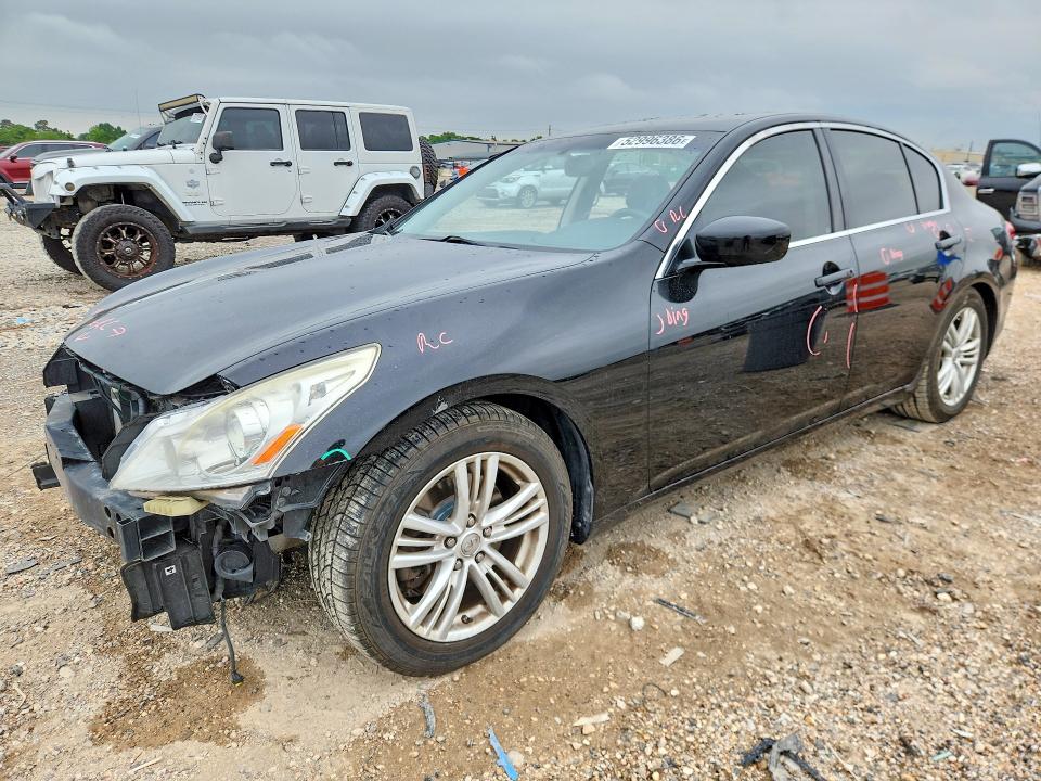 2010 Infiniti G VIN JN1CV6AP5AM203136 COPART salvage auction — FRONT END, Tx - Nonrepairable Title, sold $525 on 2026-07-09 (photo 1)