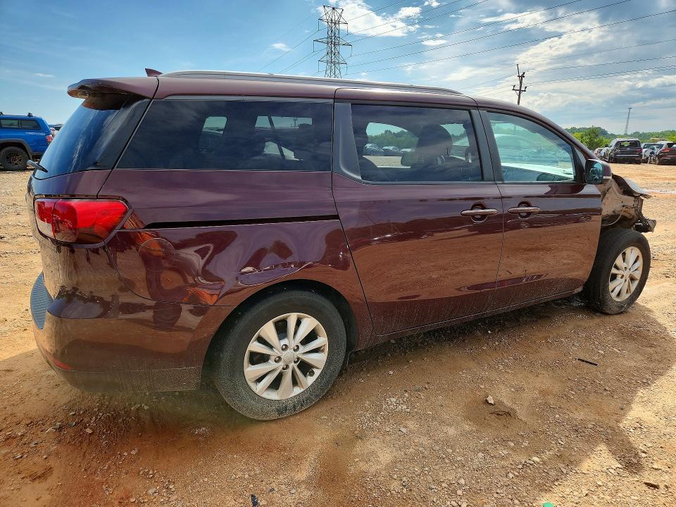 2016 Kia SEDONA VIN KNDMB5C14G6083260 COPART salvage auction — FRONT END, Nc - Certificate Of Title, sold $1,050 on 2026-07-13 (photo 3)