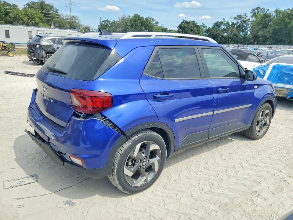 2022 Hyundai Venue VIN KMHRC8A39NU190768 COPART salvage auction — REAR END, Fl - Cert Of Title Slvg Rebuildable, sold $275 on 2026-07-21 (photo 3)