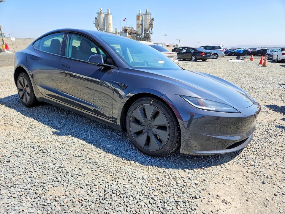 2025 Tesla Model 3 VIN 5YJ3E1EA3SF027428 COPART salvage auction — FRONT END, Ca - Salvage Certificate, sold $12,200 on 2026-07-28 (photo 4)