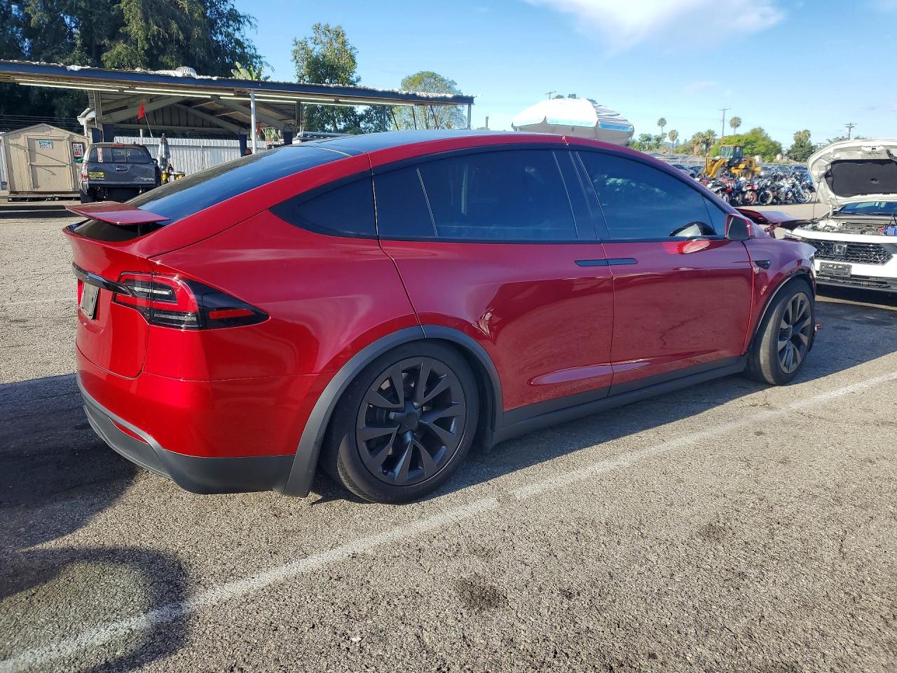 2024 Tesla Model X VIN 7SAXCAE59RF442017 COPART salvage auction — Front End, CA - SALVAGE CERTIFICATE, sold $32,000 on 2026-06-26 (photo 3)
