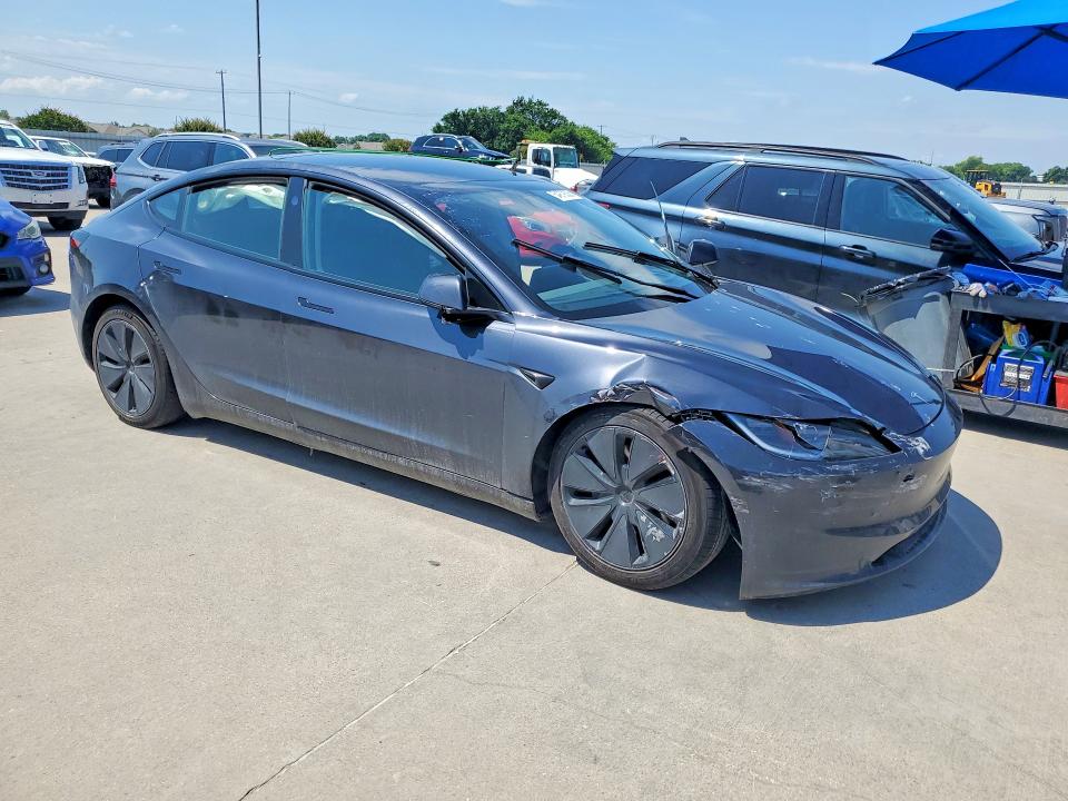2025 Tesla Model 3 VIN 5YJ3E1EA3SF037103 COPART salvage auction — FRONT END, Tx - Salvage Vehicle Title, sold $14,600 on 2026-07-16 (photo 4)