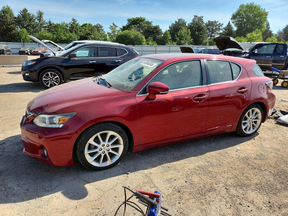 2012 Lexus Ct VIN JTHKD5BH2C2082480 COPART salvage auction — VANDALISM, IL - SALVAGE CERTIFICATE, sold $4,100 on 2026-07-09 (photo 1)