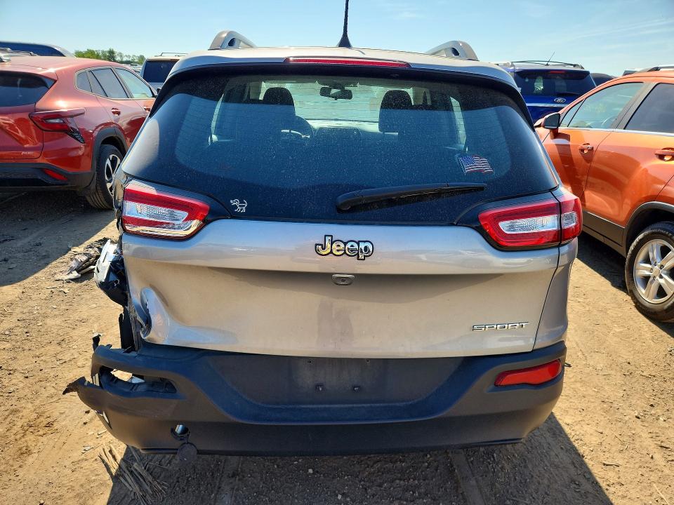 2016 Jeep Cherokee VIN 1C4PJLABXGW137631 COPART salvage auction — REAR END, Il - Salvage Certificate, sold $1,100 on 2026-07-04 (photo 6)