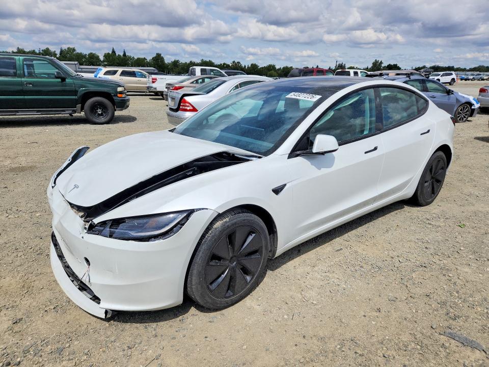 2024 Tesla Model 3 VIN 5YJ3E1EA9RF756852 COPART salvage auction — FRONT END, Ca - Salvage Certificate, sold $11,600 on 2026-07-23 (photo 1)