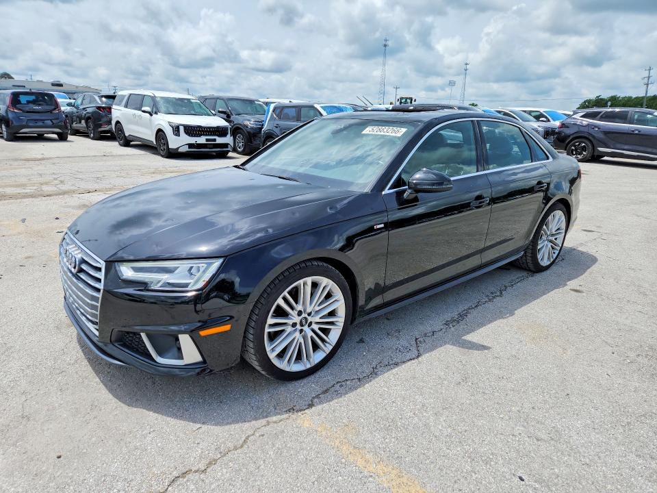 2019 Audi A4 VIN WAUENAF47KA009750 COPART salvage auction — HAIL, Mo - Salvage Certificate Of Title, sold $8,800 on 2026-07-08 (photo 1)