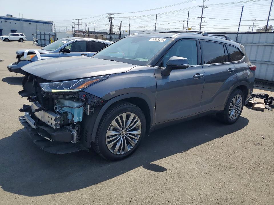 2021 Toyota Highlander VIN 5TDFZRAH5MS039789 COPART salvage auction — FRONT END, Ca - Salvage Certificate, sold $17,100 on 2026-07-13 (photo 1)