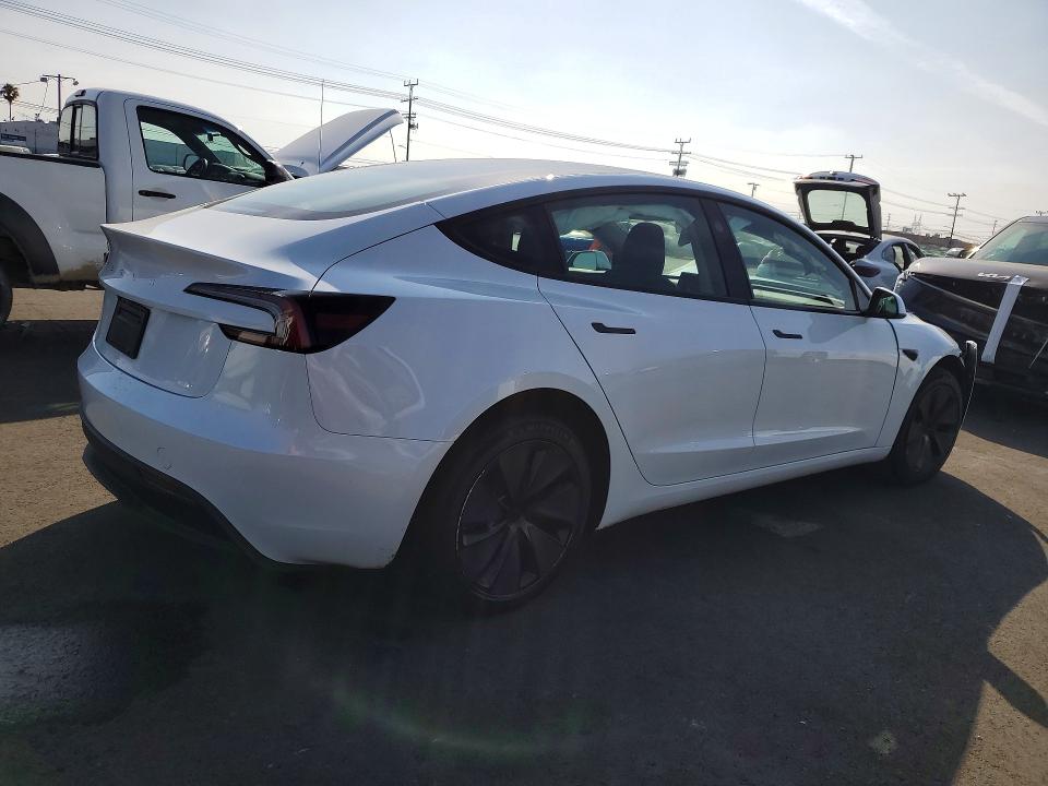 2025 Tesla Model 3 VIN 5YJ3E1EA1SF019344 COPART salvage auction — FRONT END, Ca - Salvage Certificate, sold $13,900 on 2026-07-27 (photo 3)