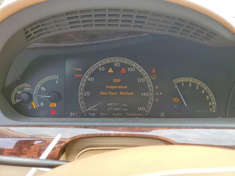 2008 Mercedes-benz S class VIN WDDNG71X08A236651 COPART salvage auction — FRONT END, Ga - Certificate Of Title, sold $275 on 2026-08-04 (photo 9)