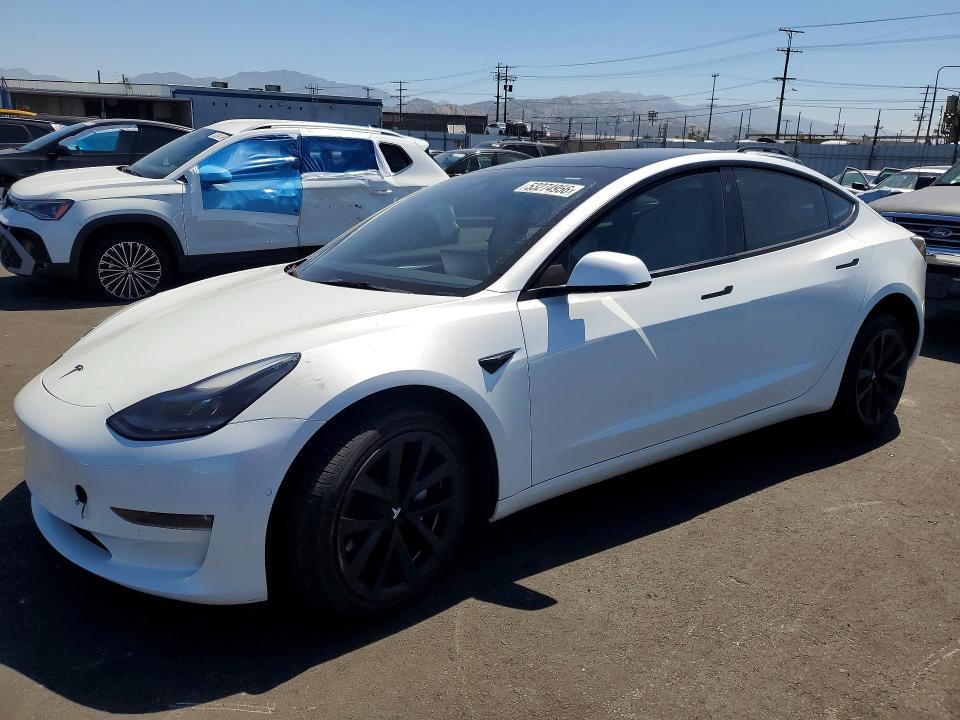 2022 Tesla Model 3 VIN 5YJ3E1EB3NF269245 COPART salvage auction — FRONT END, Ca - Salvage Certificate, sold $9,700 on 2026-07-15 (photo 1)