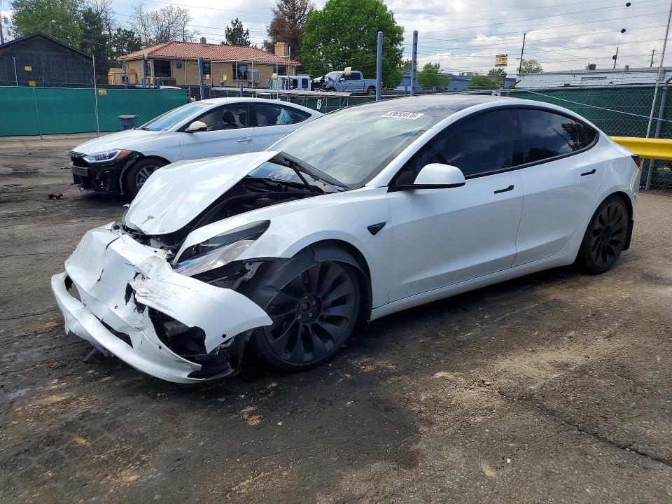 2021 Tesla VIN 5YJ3E1ECXMF926484 COPART salvage auction — FRONT END, Co - Public - Salvage Title, sold $7,800 on 2026-07-24 (photo 1)