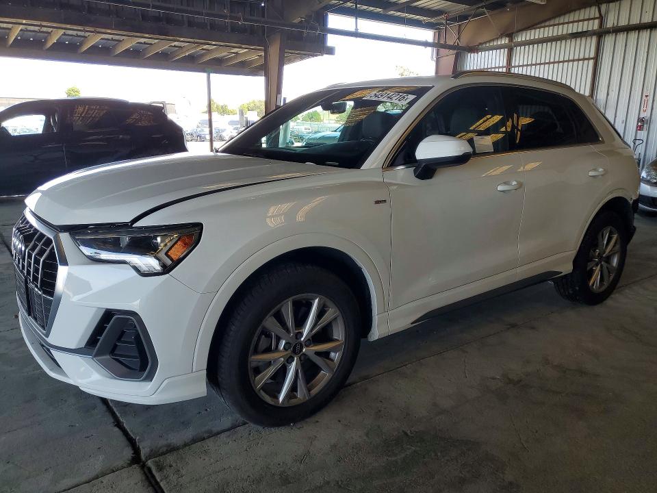 2024 Audi Q3 VIN WA1DECF34R1054232 COPART salvage auction — REAR END, Ca - Salvage Certificate, sold $7,800 on 2026-07-30 (photo 1)