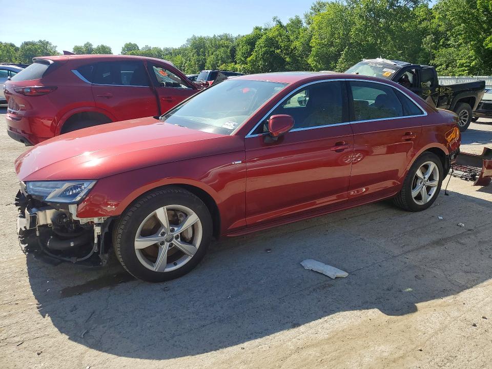 2019 Audi A4 VIN WAUDNAF4XKN019144 — COPART salvage auction photo