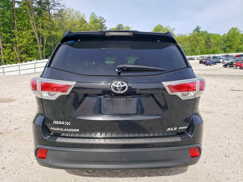 2016 Toyota Highlander VIN 5TDJKRFH1GS289655 COPART salvage auction — FRONT END, Ma - Cert Of Title-Reconstrctd Coll, sold $2,300 on 2026-07-22 (photo 6)