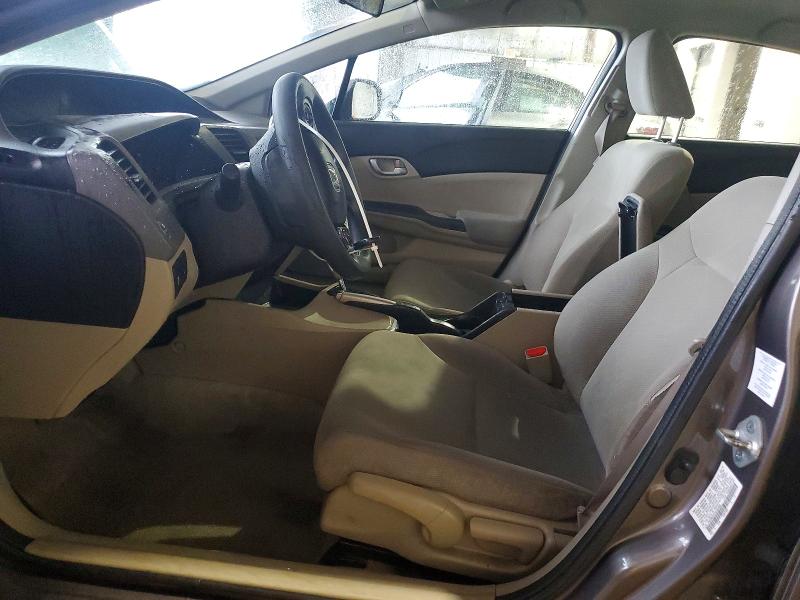 2012 Honda Civic VIN 19XFB2F57CE052966 COPART salvage auction — FRONT END, Il - Salvage Certificate, sold $1,250 on 2026-07-03 (photo 7)