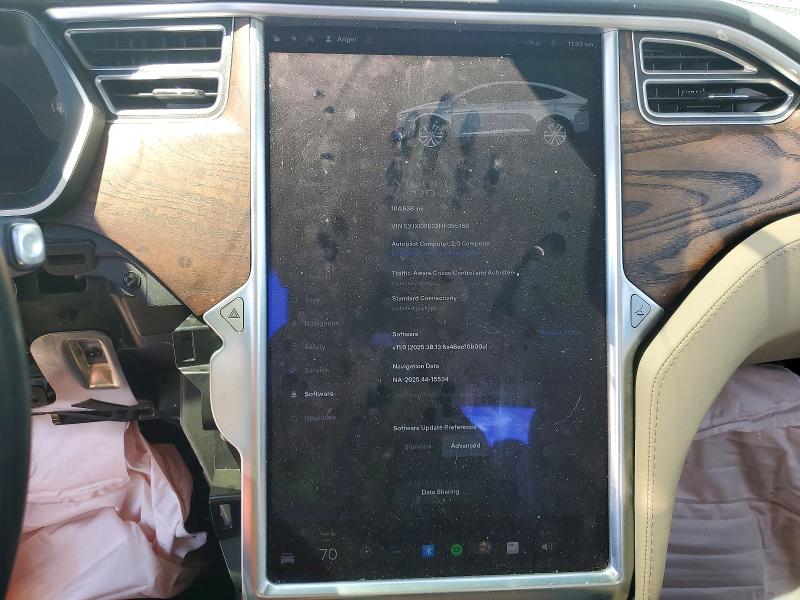 2017 Tesla Model x VIN 5YJXCBE22HF055168 COPART salvage auction — FRONT END, Ca - Salvage Certificate, sold $4,300 on 2026-07-16 (photo 9)