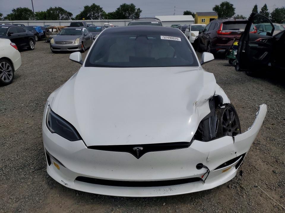 2022 Tesla VIN 5YJSA1E55NF483624 COPART salvage auction — FRONT END, Ca - Salvage Certificate, sold $8,400 on 2026-07-28 (photo 5)