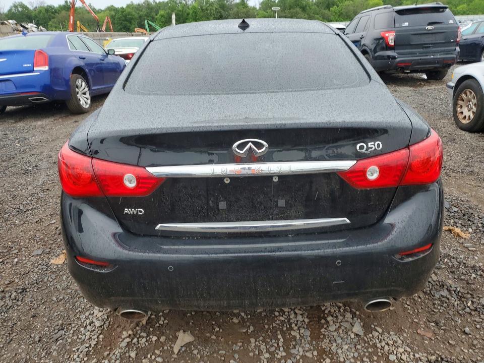 2014 Infiniti Q50 VIN JN1AV7AR8EM702243 COPART salvage auction — FRONT END, Fl - Certificate Of Title, sold $1,200 on 2026-07-03 (photo 6)