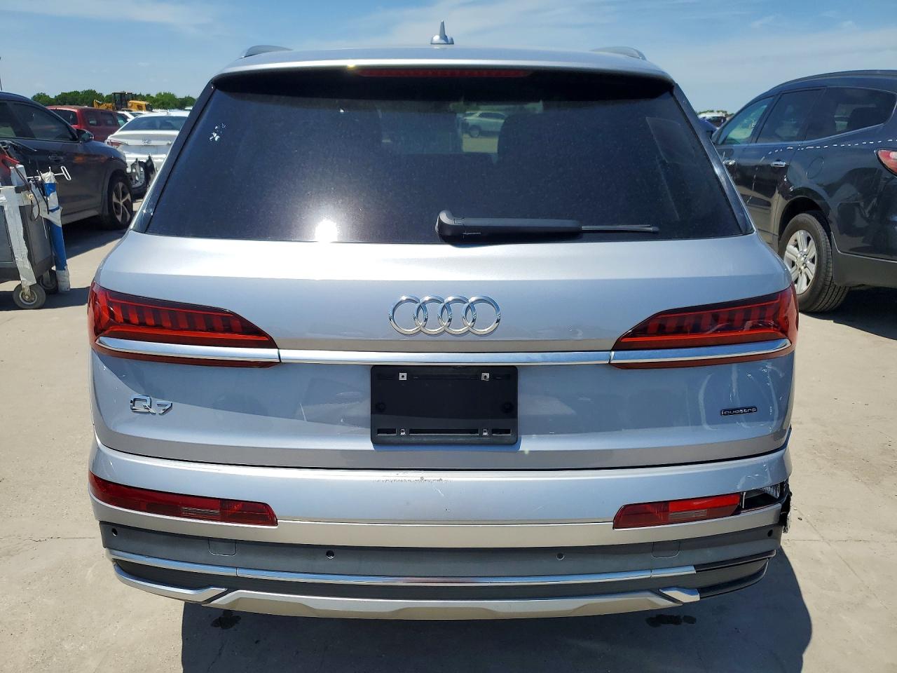 2021 Audi Q7 VIN WA1AJAF72MD014339 COPART salvage auction — Rear End, TX - CERTIFICATE OF TITLE (P), sold $15,500 on 2026-07-08 (photo 6)