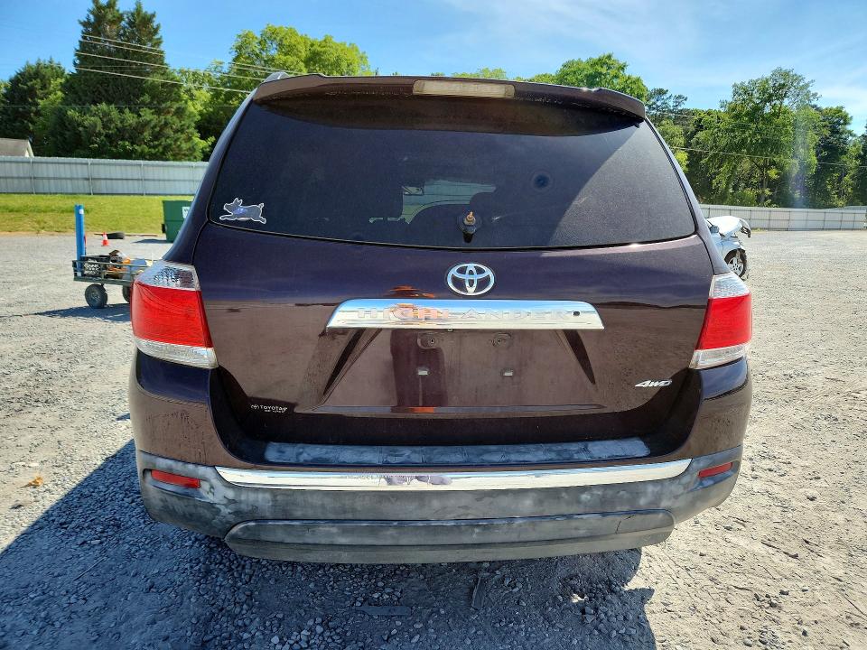 2012 Toyota Highlander VIN 5TDDK3EH9CS109070 COPART salvage auction — FRONT END, Nc - Salvage Certificate Of Title, sold $700 on 2026-07-29 (photo 6)
