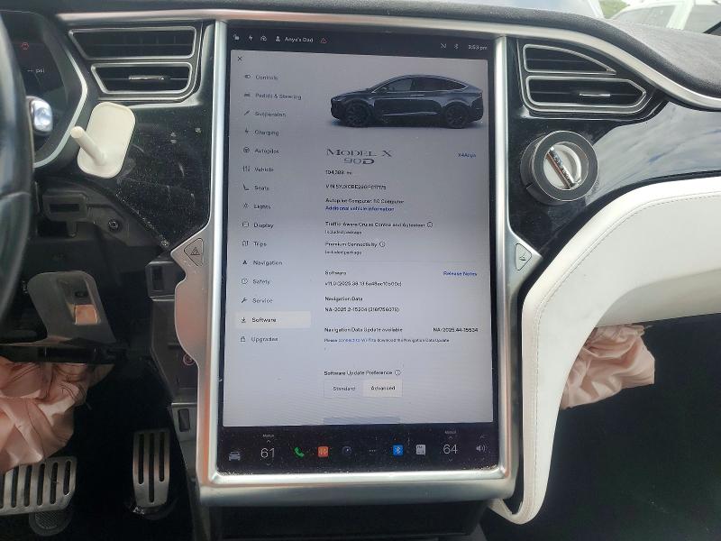 2016 Tesla Model x VIN 5YJXCBE29GF017175 COPART salvage auction — FRONT END, Ca - Salvage Certificate, sold $5,700 on 2026-07-18 (photo 9)