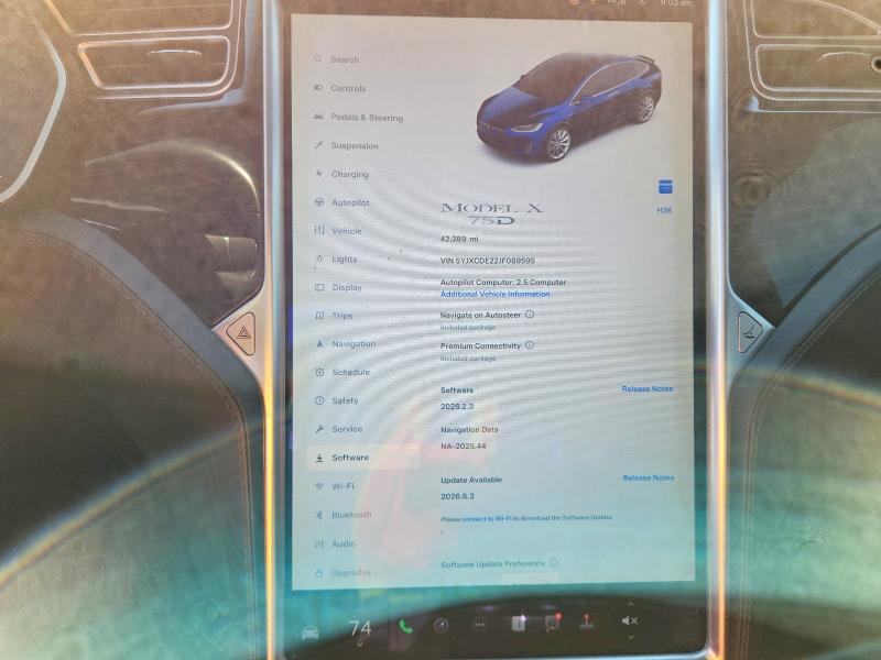 2018 Tesla Model x VIN 5YJXCDE22JF089595 COPART salvage auction — FRONT END, Or - Salvage Title Certificate, sold $750 on 2026-07-29 (photo 9)
