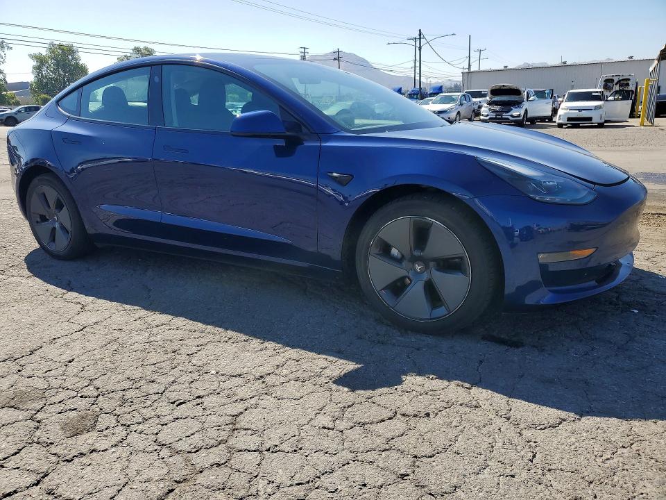 2021 Tesla VIN 5YJ3E1EB0MF037880 COPART salvage auction — REAR END, Ca - Salvage Certificate, sold $8,400 on 2026-07-09 (photo 4)