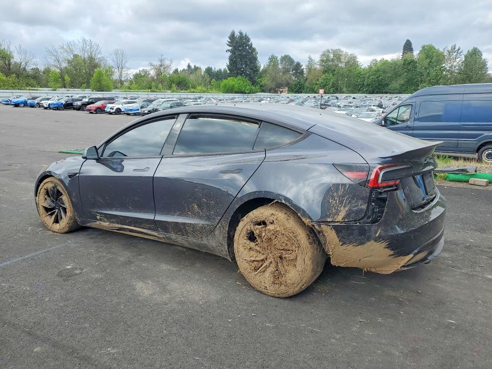 2025 Tesla VIN 5YJ3E1ET4SF003088 COPART salvage auction — FRONT END, Or - Salvage Title Certificate, sold $14,200 on 2026-07-15 (photo 2)