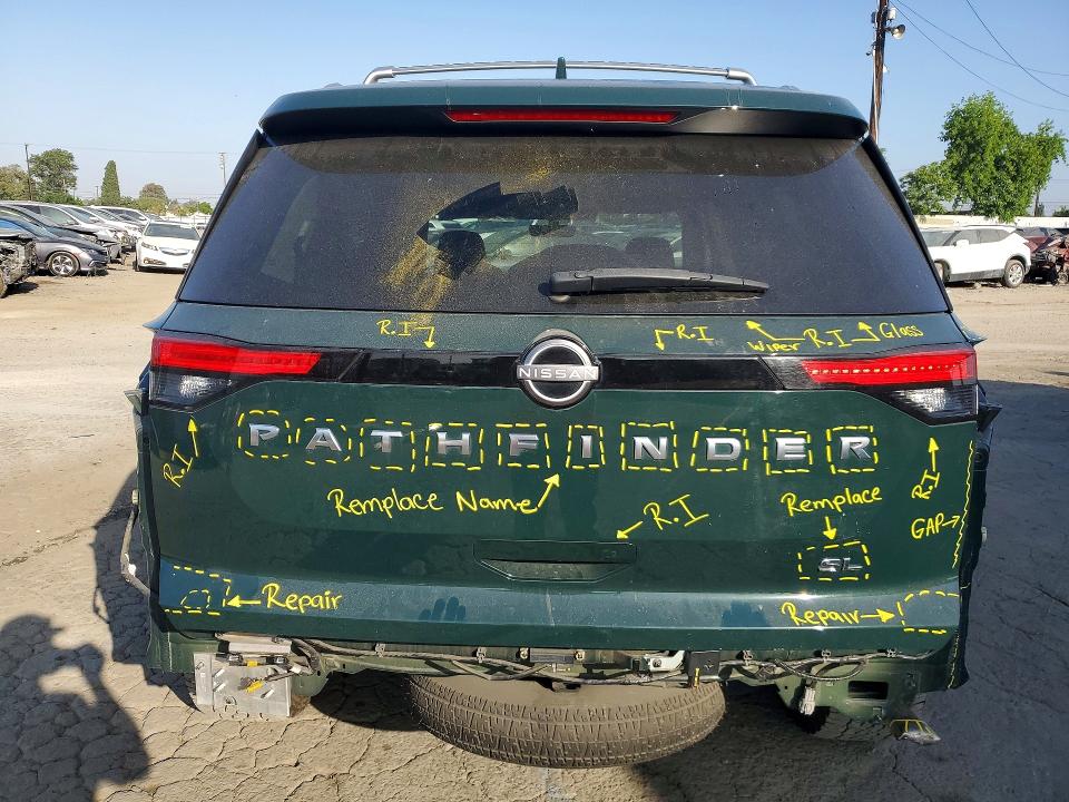 2023 Nissan Pathfinder VIN 5N1DR3CB1PC205224 COPART salvage auction — REAR END, Ca - Salvage Certificate, sold $9,400 on 2026-07-28 (photo 6)