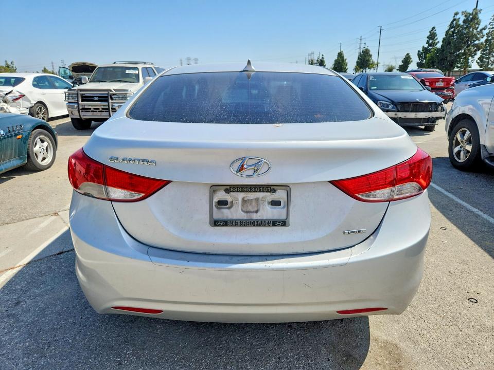 2011 Hyundai Elantra VIN KMHDH4AE8BU157844 COPART salvage auction — FRONT END, CA - SALVAGE CERTIFICATE, sold $975 on 2026-07-09 (photo 6)