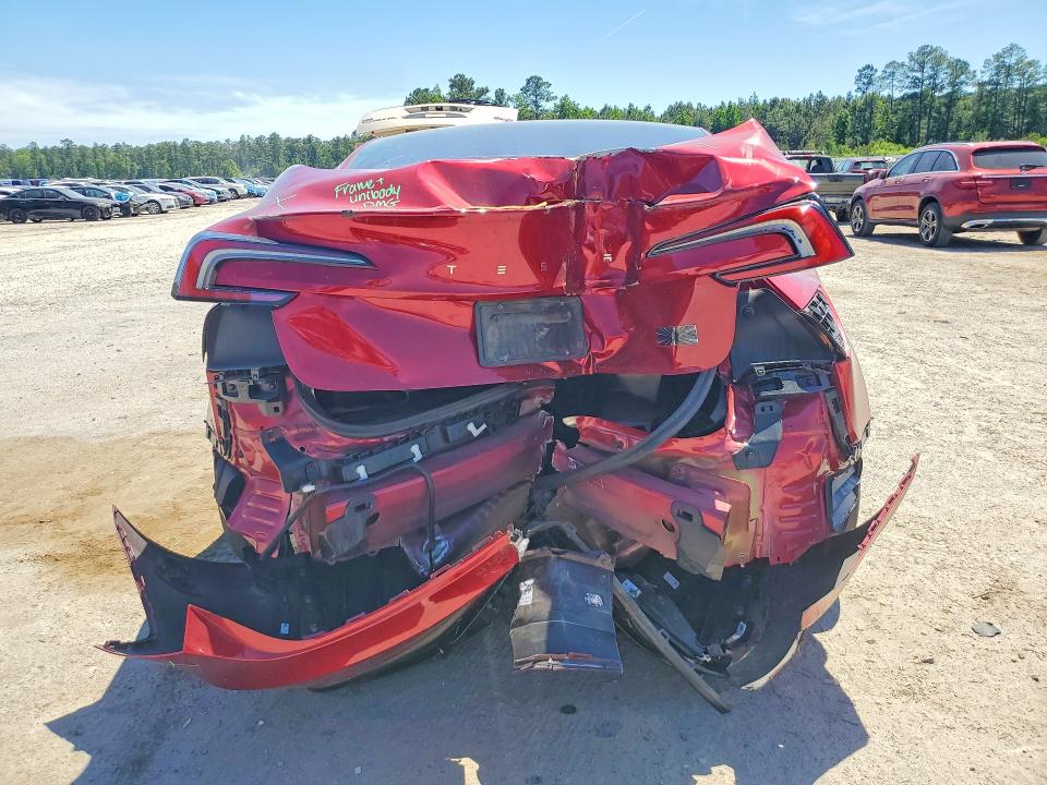 2024 Tesla Model 3 VIN 5YJ3E1ET8RF796972 COPART salvage auction — REAR END, Ca - Salvage Certificate, sold $10,500 on 2026-07-08 (photo 6)