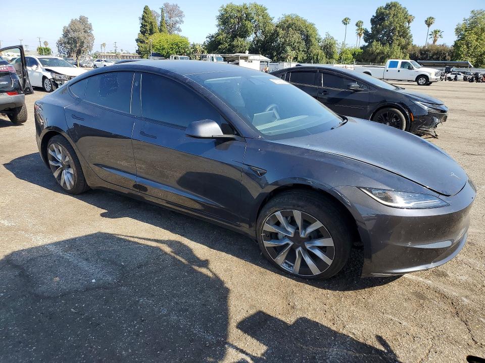 2025 Tesla VIN 5YJ3E1EA7SF004041 COPART salvage auction — FRONT END, Ca - Salvage Certificate, sold $13,400 on 2026-07-31 (photo 4)