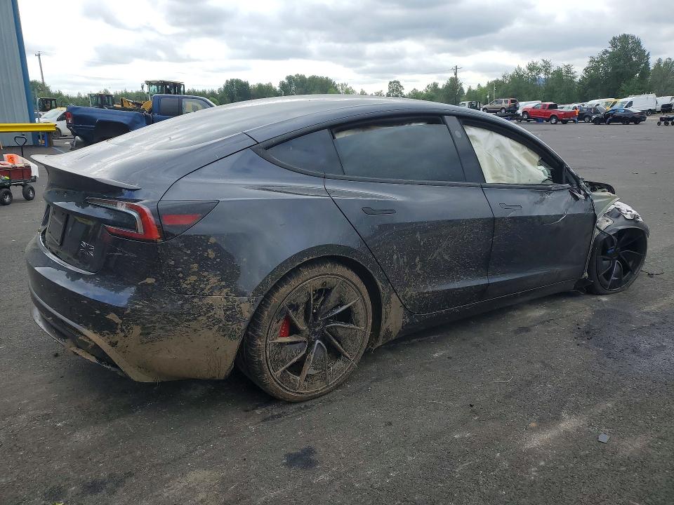 2025 Tesla VIN 5YJ3E1ET4SF003088 COPART salvage auction — FRONT END, Or - Salvage Title Certificate, sold $14,200 on 2026-07-15 (photo 3)
