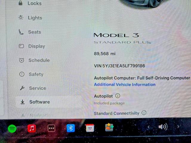 2020 Tesla Model 3 VIN 5YJ3E1EA5LF799186 COPART salvage auction — REAR END, Ca - Salvage Certificate, sold $3,350 on 2026-07-10 (photo 9)