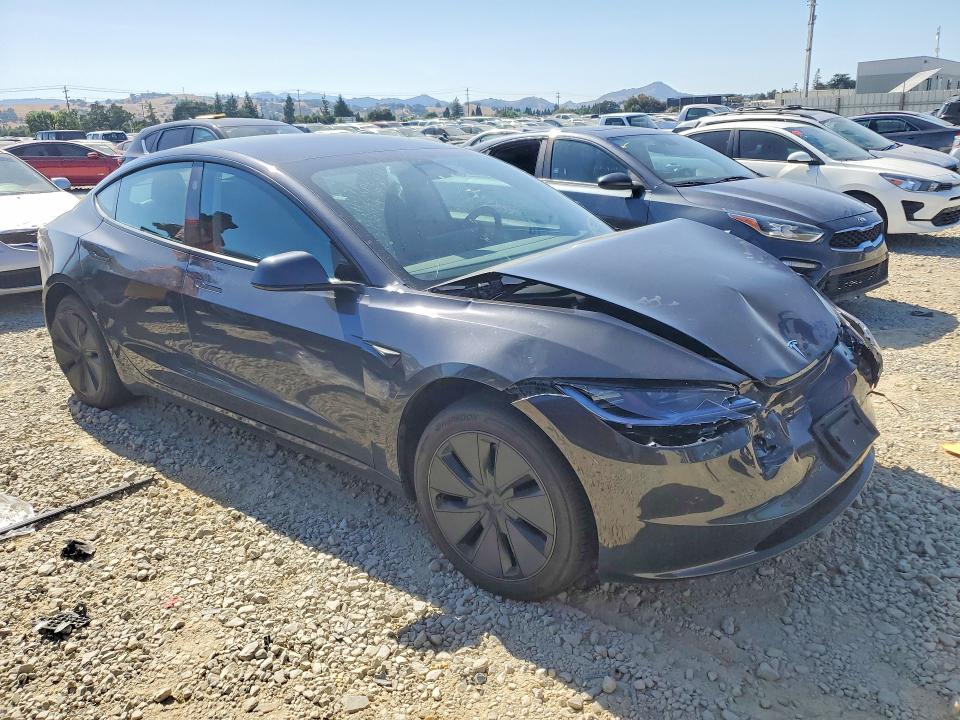 2025 Tesla Model 3 VIN 5YJ3E1EA3SF053124 COPART salvage auction — FRONT END, Ca - Salvage Certificate, sold $12,200 on 2026-07-02 (photo 4)