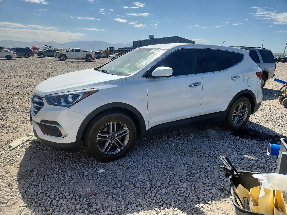 2018 Hyundai Santa fe VIN 5XYZT3LB8JG572281 COPART salvage auction — SIDE, Ut - Salvage Certificate, sold $3,150 on 2026-07-31 (photo 1)