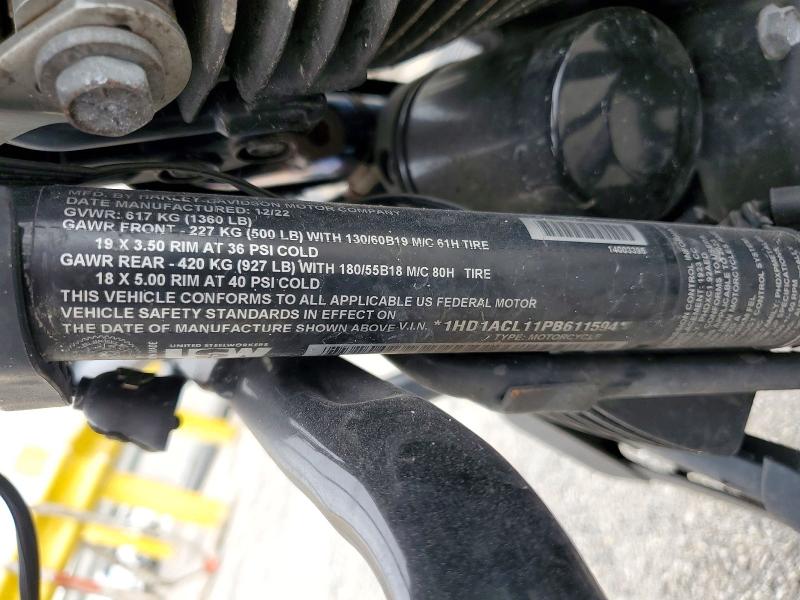 2023 Harley-davidson Road glide VIN 1HD1ACL11PB611594 COPART salvage auction — SIDE, Tx - Certificate Of Title, sold $225 on 2026-07-31 (photo 9)