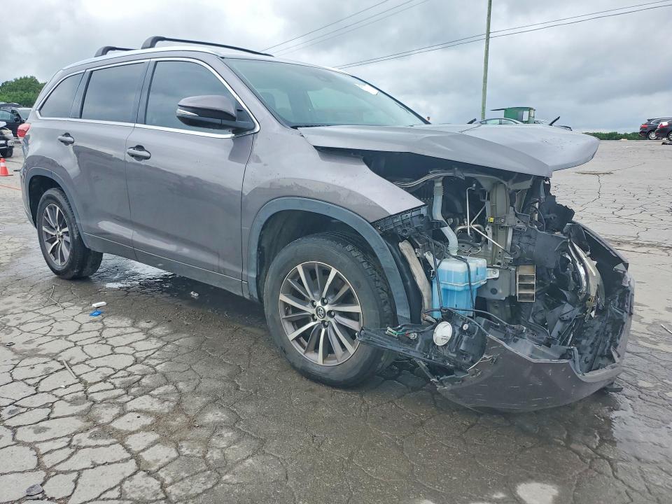 2018 Toyota Highlander VIN 5TDKZRFH0JS532752 COPART salvage auction — FRONT END, Tn - Salvage Certificate, sold $6,300 on 2026-07-27 (photo 4)