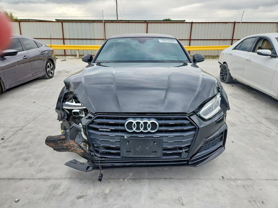 2019 Audi A5 VIN WAUENCF58KA011432 COPART salvage auction — FRONT END, Tx - Salvage Vehicle Title, sold $9,500 on 2026-07-31 (photo 5)