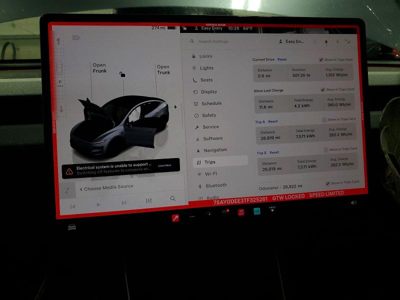 2026 Tesla Model y VIN 7SAYGDEE3TF325261 COPART salvage auction — ROLLOVER, Wi - Cert Of Title-Salvage Vehicle, sold $3,350 on 2026-07-07 (photo 9)