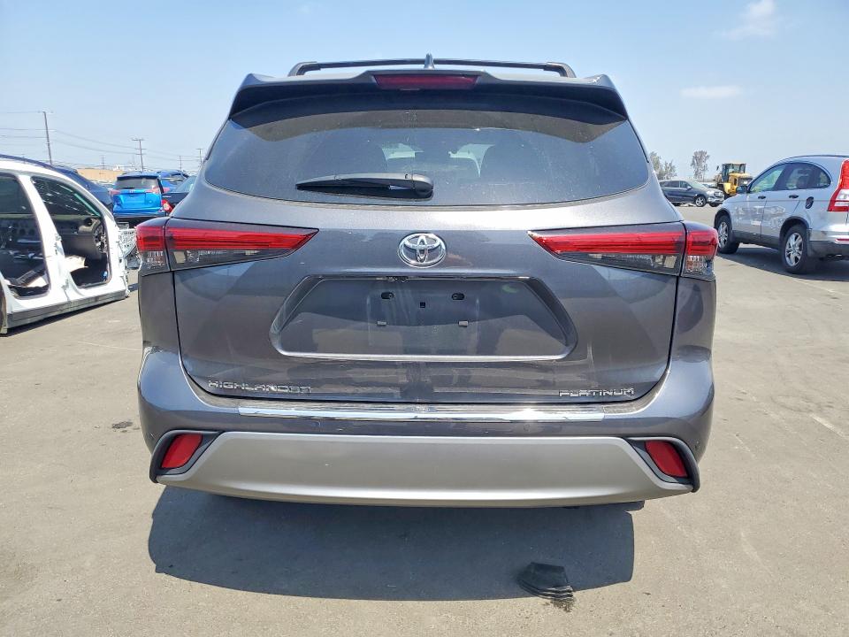 2021 Toyota Highlander VIN 5TDFZRAH5MS039789 COPART salvage auction — FRONT END, Ca - Salvage Certificate, sold $17,100 on 2026-07-13 (photo 6)