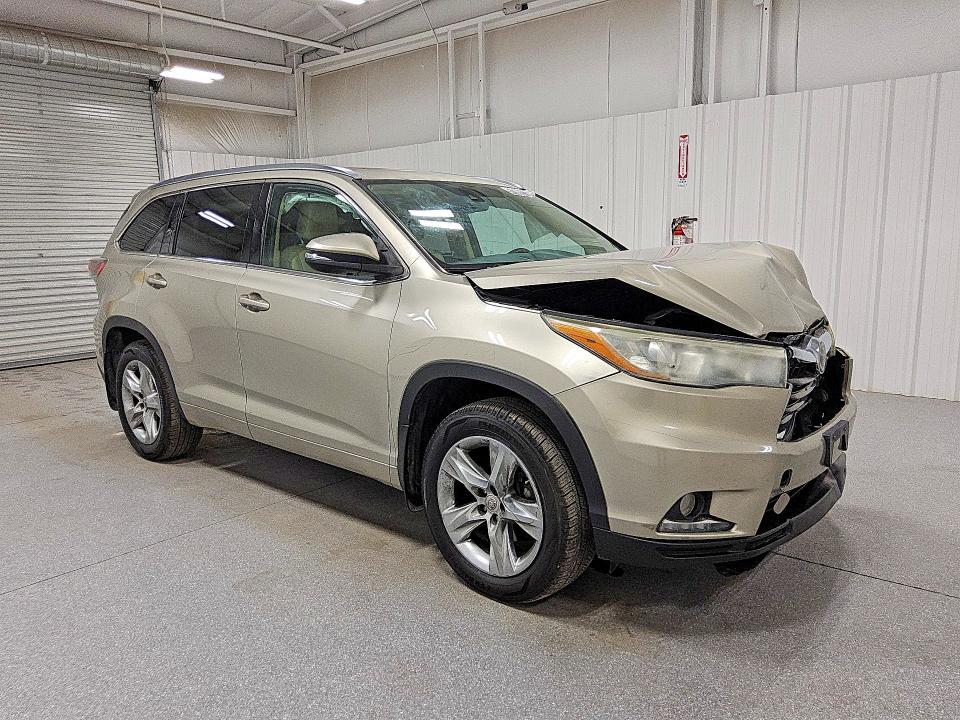 2014 Toyota Highlander VIN 5TDDKRFH2ES066096 COPART salvage auction — FRONT END, Az - Cert Of Title - Salvage, sold $5,800 on 2026-07-21 (photo 4)
