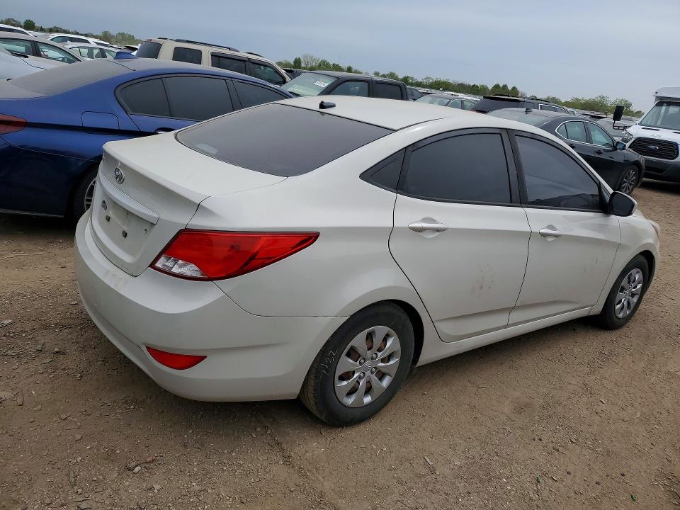 2017 Hyundai Accent VIN KMHCT4AE0HU233608 COPART salvage auction — FRONT END, Il - Salvage Certificate, sold $875 on 2026-07-28 (photo 3)