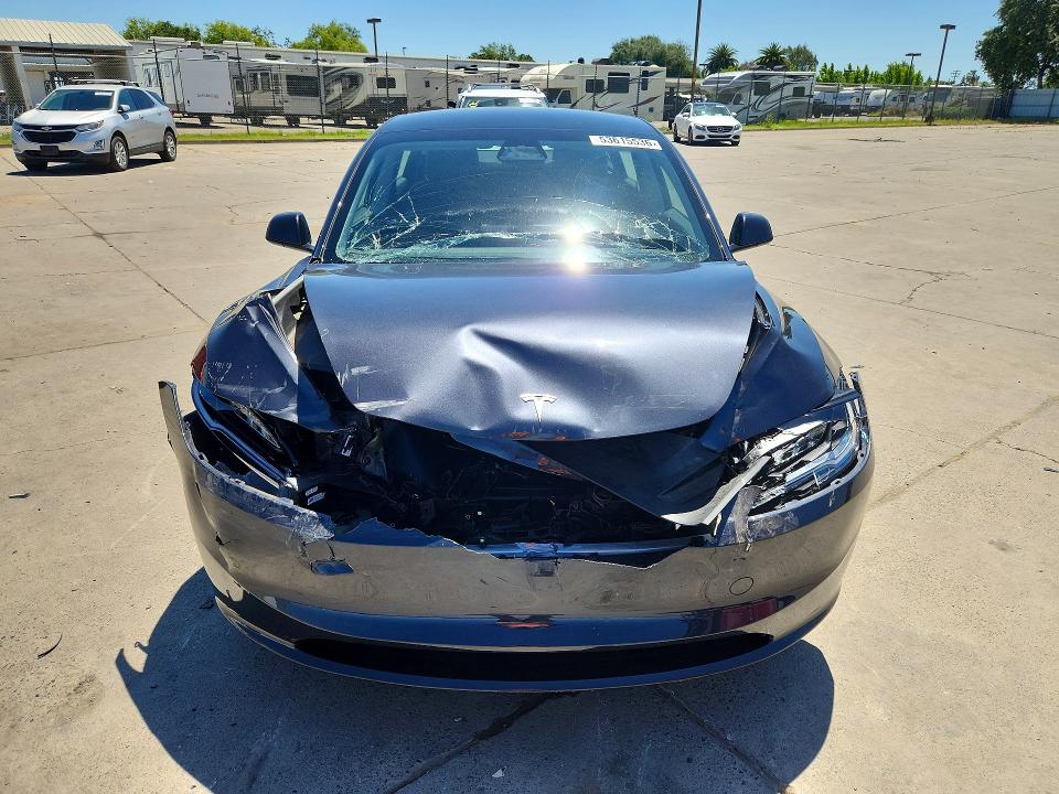 2025 Tesla Model 3 VIN 5YJ3E1EA9SF016532 COPART salvage auction — FRONT END, Ca - Salvage Certificate, sold $9,400 on 2026-07-20 (photo 5)