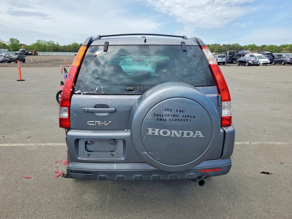 2006 Honda Cr-v VIN SHSRD78986U440137 COPART salvage auction — REAR END, Wv - Salvage Certificate, sold $1,100 on 2026-07-20 (photo 6)