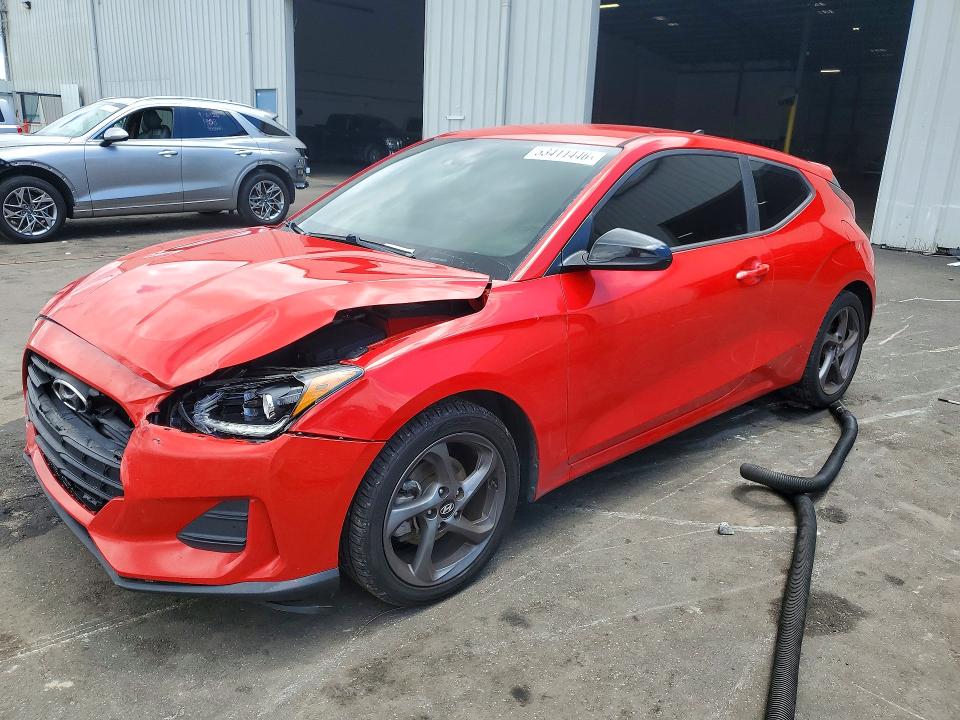 2019 Hyundai Veloster VIN KMHTG6AF6KU017391 COPART salvage auction — FRONT END, Fl - Certificate Of Destruction, sold $2,250 on 2026-07-20 (photo 1)
